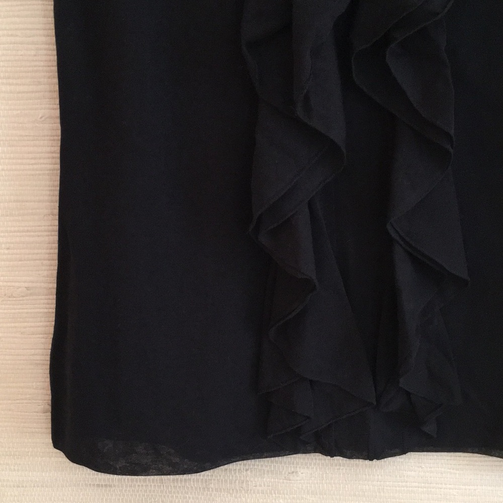 Ralph Lauren Black Sleeveless Ruffle V-neck Top - Picture 5 of 8